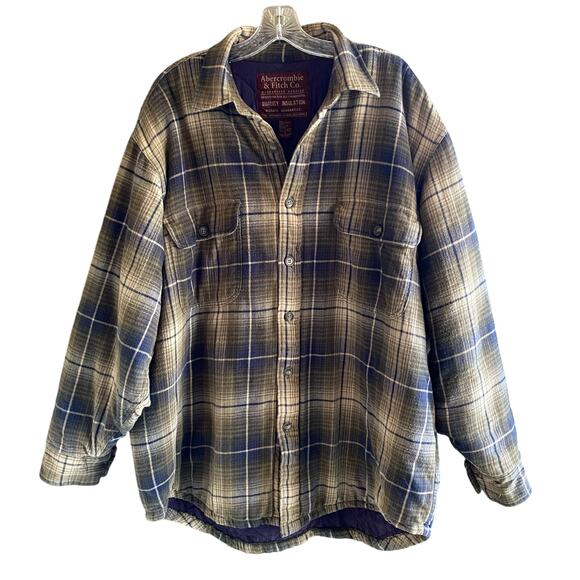 Abercrombie & Fitch Other - ABERCROMBIE & FITCH Shacket Plaid Flannel Shirt L Men's Quilted Lining Insulated